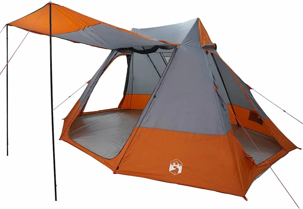 vidaXL Kempingssátor tetővel Szürke és narancs 482 x 360 x 227 cm taft