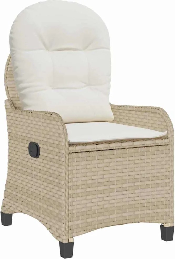 vidaXL Fotel ágy párnával Bézs 56 x 66 x 95 cm polirattan