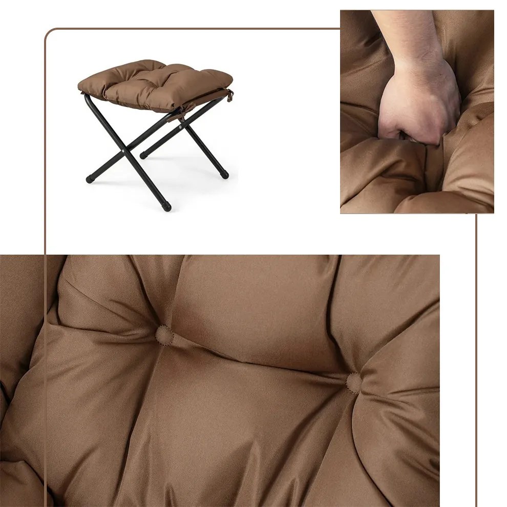 Relax fotel lábtartóval, barna