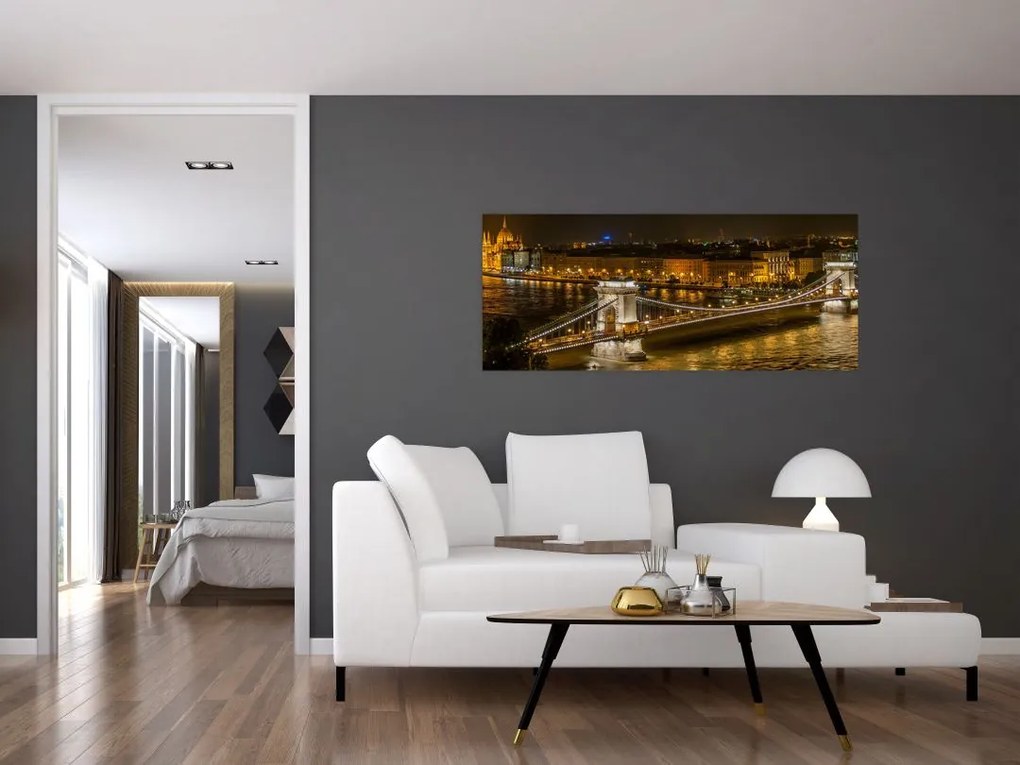 Éjszakai város képe (120x50 cm)