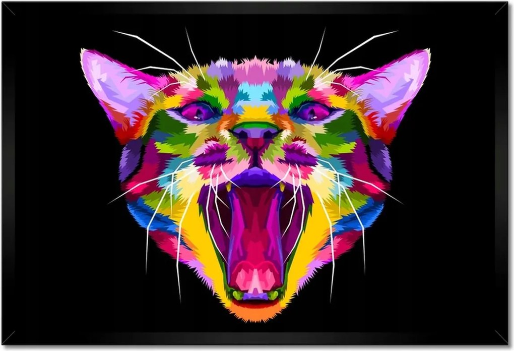 Poszterek keretben 60x40 Absztrakt macska