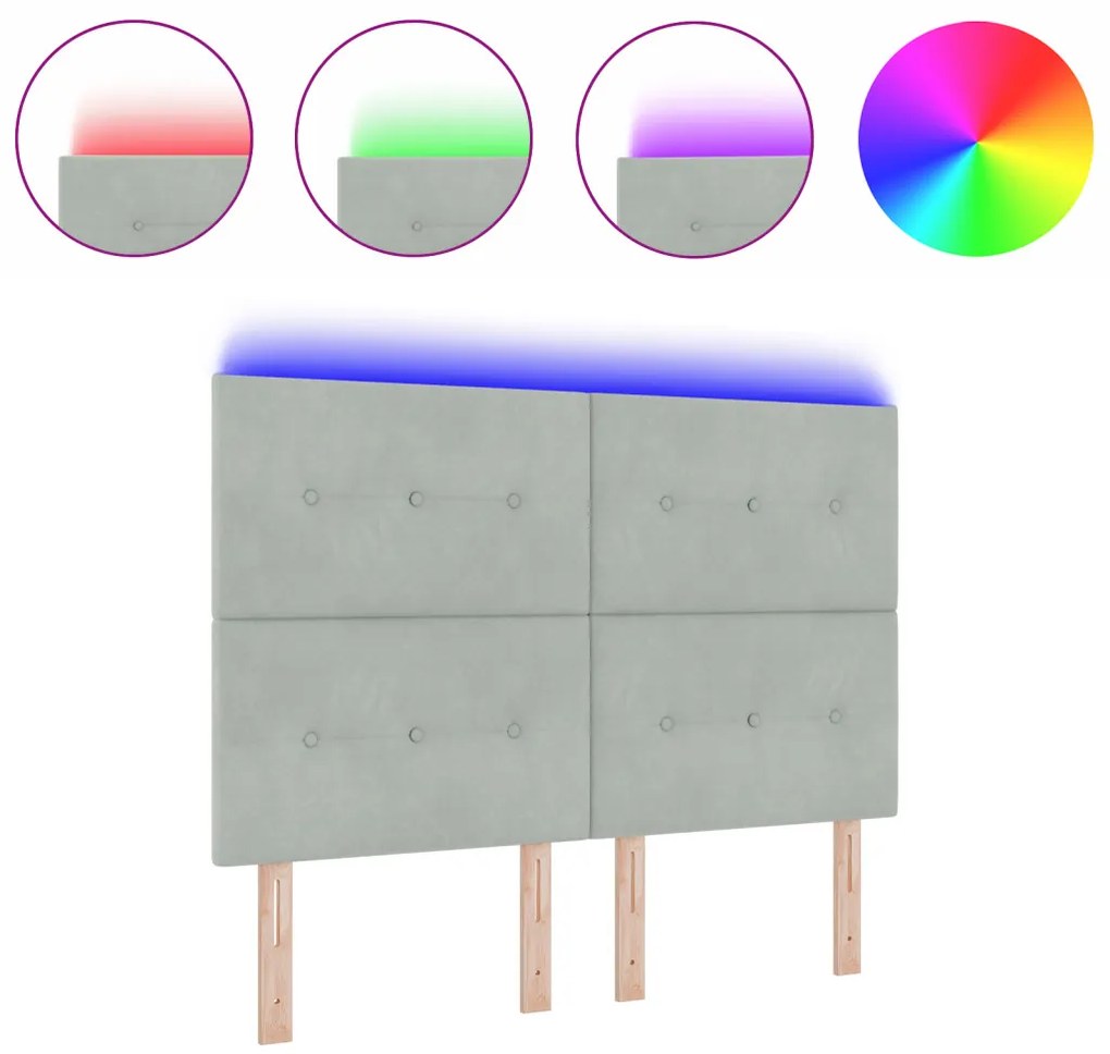 LED Fejtámlavilágítás Szürke 72 cm Bársonyos