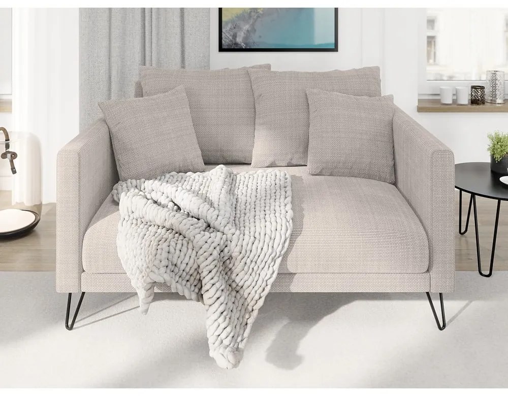 Világosbarna zsenília kanapé 140 cm Freya – Ropez