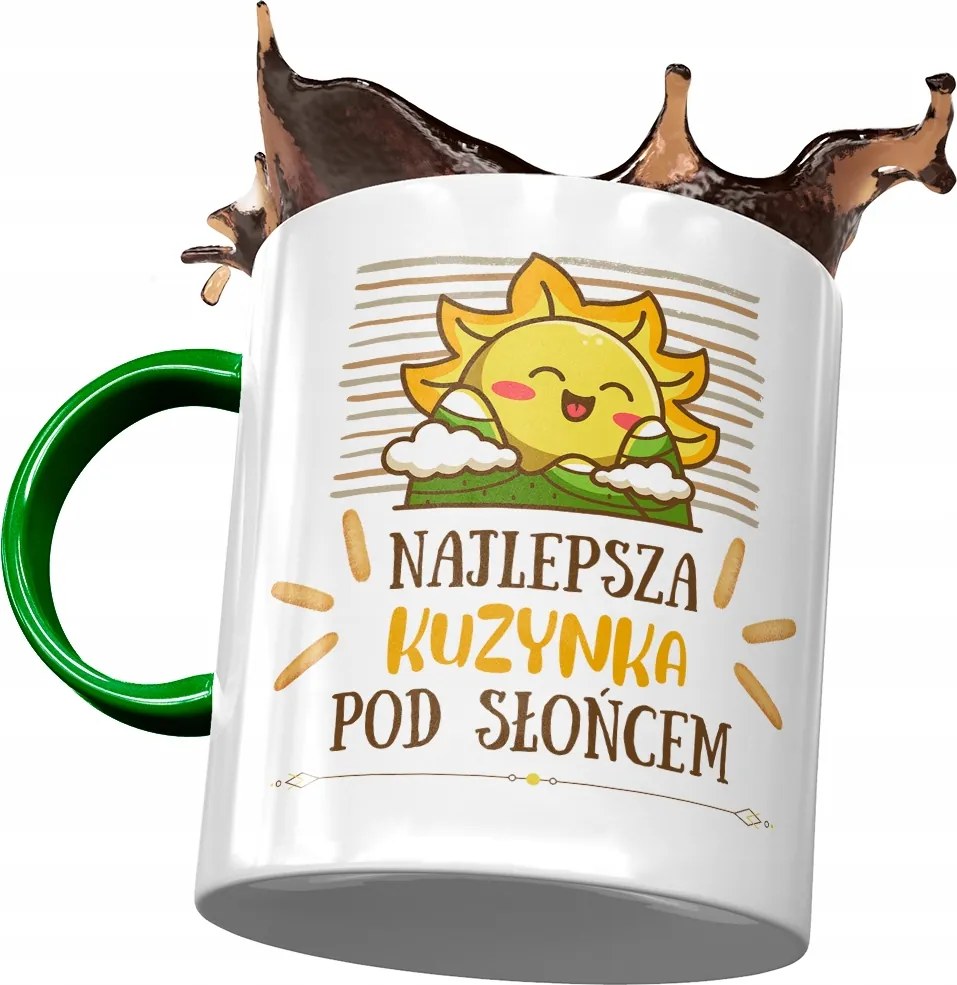 Zöld Bögre Unokatestvérnek Születésnapra Ajándék Nyomtatott Fotóval