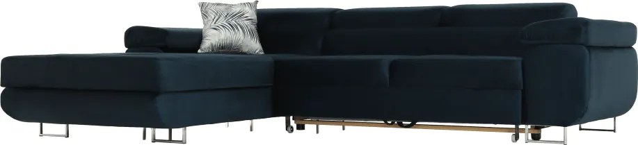 Sarokülőgarnitúra, kék, balos kivitel, AMARETA