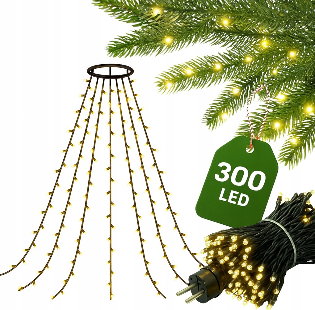 Fényfüggöny 300 LED-es lámpák fények karácsonyfa dekoráció