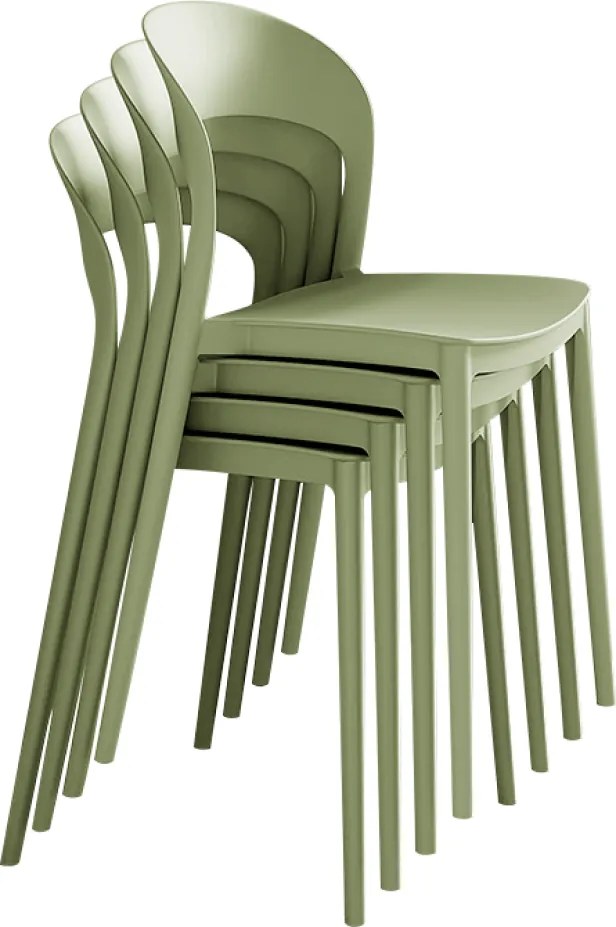 Rakásolható szék, zöld, RADANA NEW