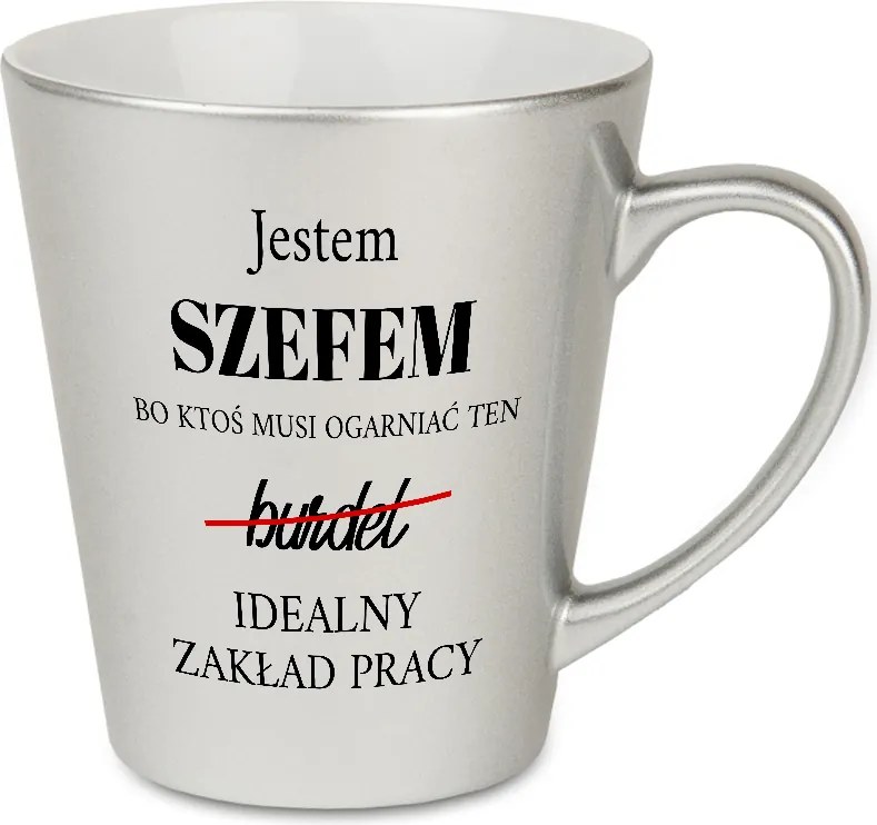 Latte Bögre Gyöngyház Ezüst Ajándék Menedzsernek Én Vagyok A Főnök MIX Minták