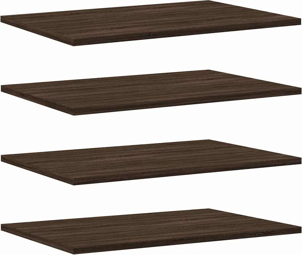 vidaXL 4 db barna tölgy színű szerelt fa fali polc 60 x 40 x 1,5 cm