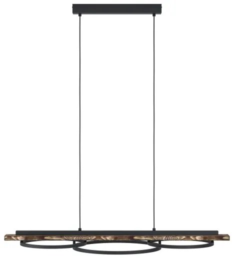 Eglo 99624-LED Fényerőszabályozható csillár BOYAL 2xLED/12,5W/230V+LED/15,5W barna/fekete