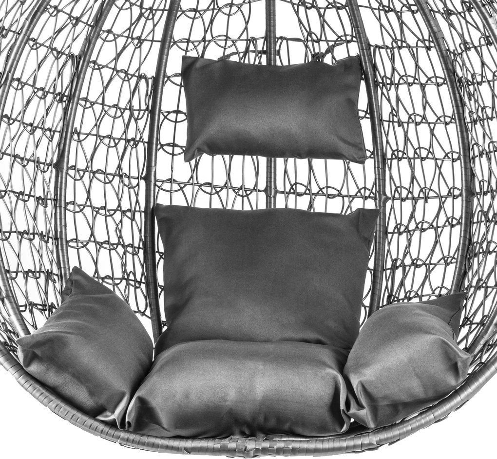 Szürke függőszék KOKON állvánnyal, szürke párna