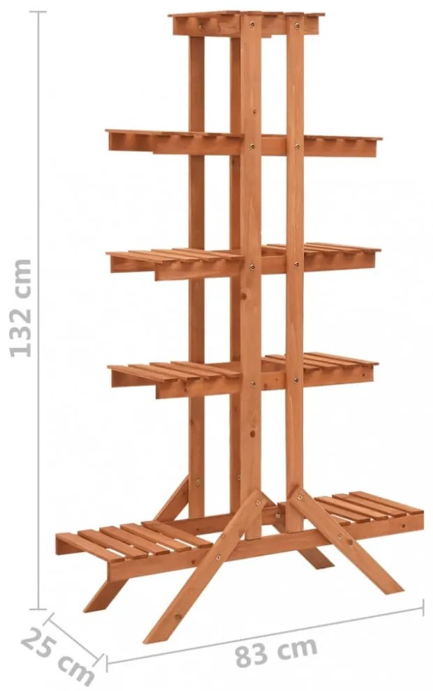 tömör fenyőfa virágtartó állvány 83 x 25 x 132 cm