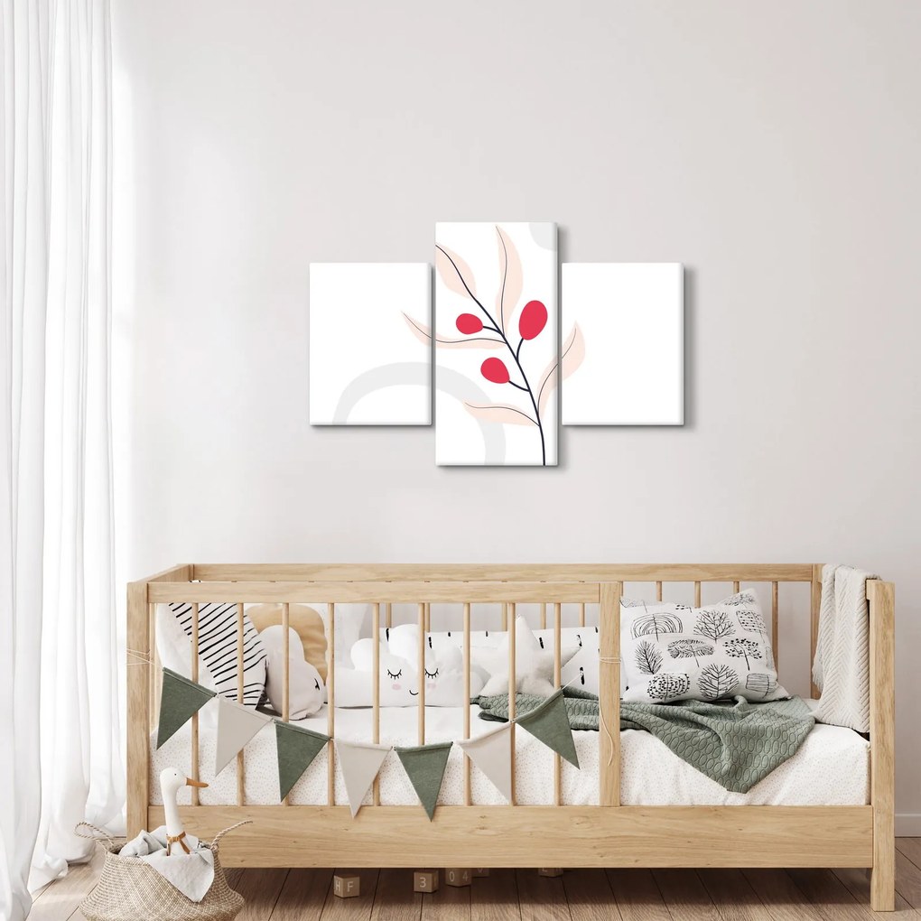 Kép - Rózsaszín virágos absztrakció N⁰3 (90x60 cm)
