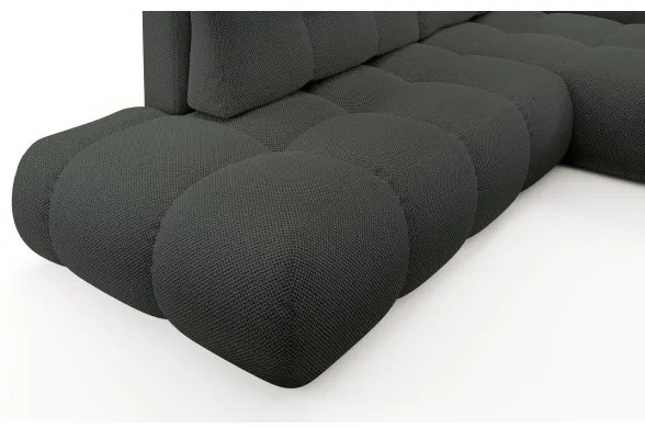 Ággyá alakítható, jobb oldali, L-alakú kárpitozott ülőgarnitúra ALMADA, antracit, tárolóhellyel