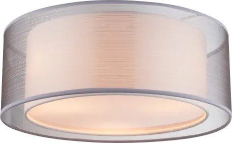 Globo 15190D Mennyezeti nikkel matt, textil szürke, ø: 400, H:175, 3xE14 40W 230V