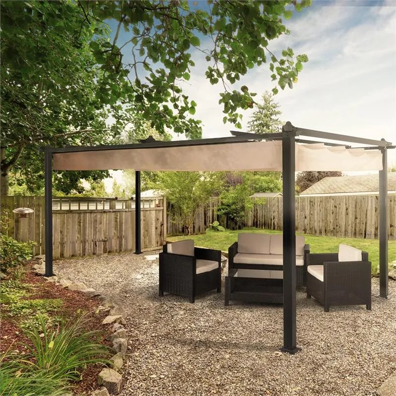 Pantheon, pergola, 3 x 4 m, árnyékoló, alumínium, poliészter