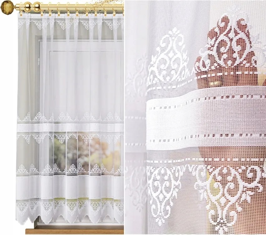 Csíkos minta 107363 méret 400x155cm jacquard függöny, egyenes (szegélyekkel)