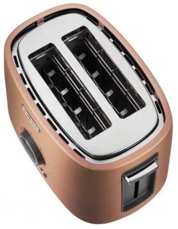 Sencor - Kétszeletes kenyérpirító melegítőrácssal 1000W/230V rézszínű