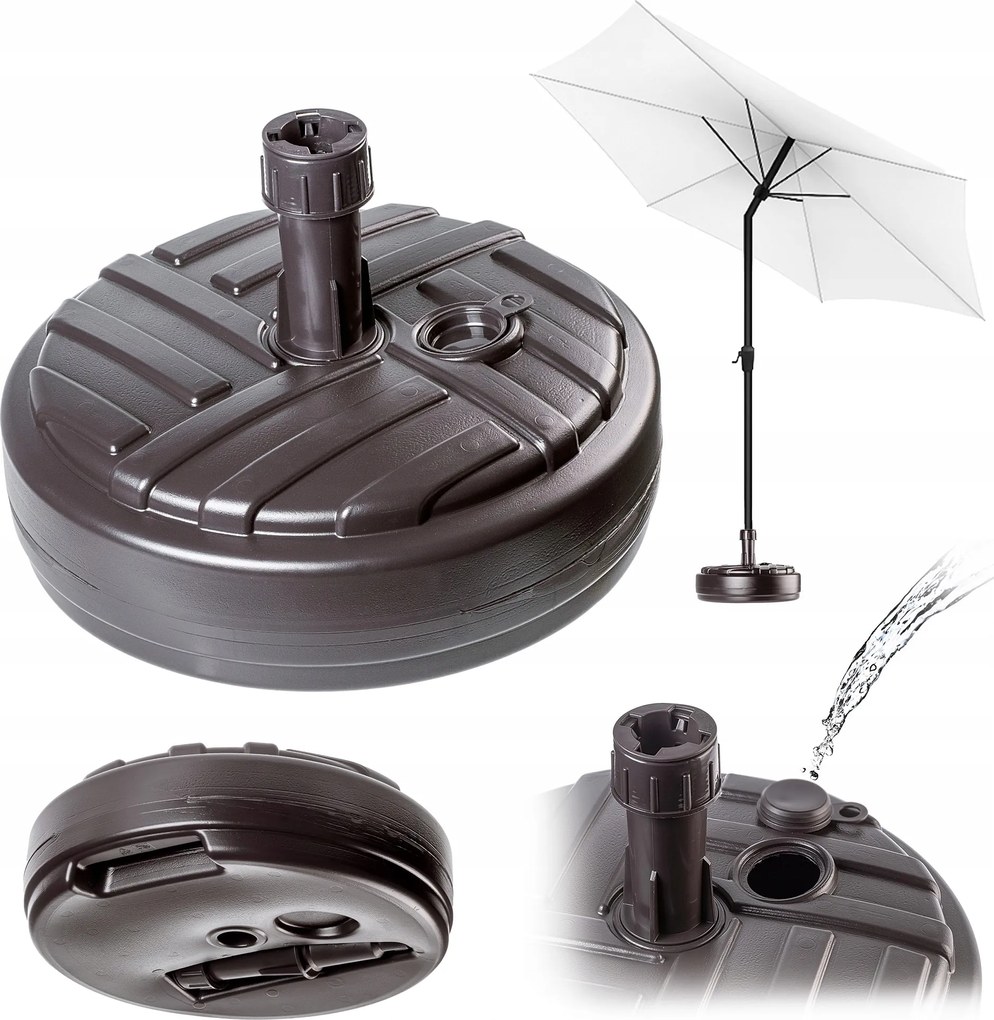 Napernyő Alap Kerti Napernyő Állvány Kerek 39cm Súlyzó Barna