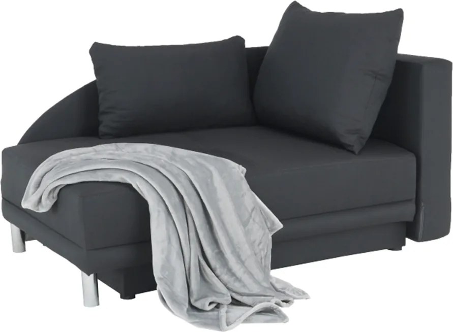 Kinyitható kanapé, szürke-fekete szövet, jobbos, LAUREL