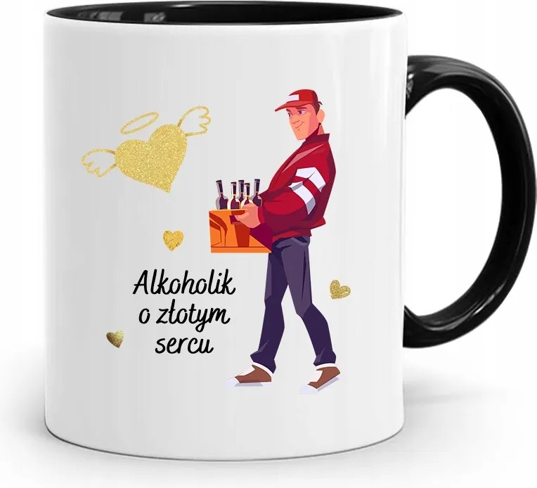 Alkoholista Részegeknek Fekete Ajándék Bögre fényképes nyomtatással