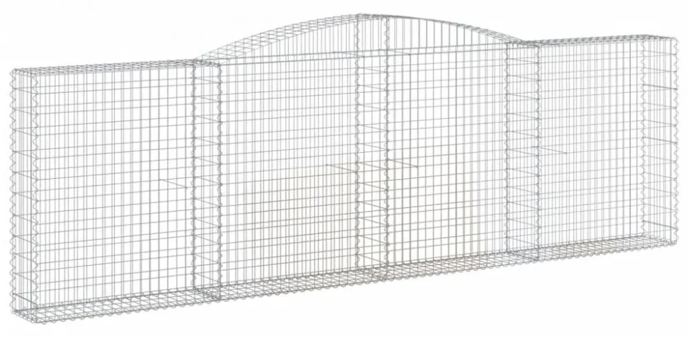 vidaXL 9 db íves horganyzott vas gabion kosár 400x30x120/140 cm