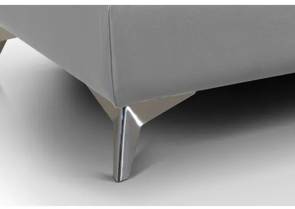 Bőrkárpitos, jobbos, L-alakú SALERNO II sarokkanapé, szürke