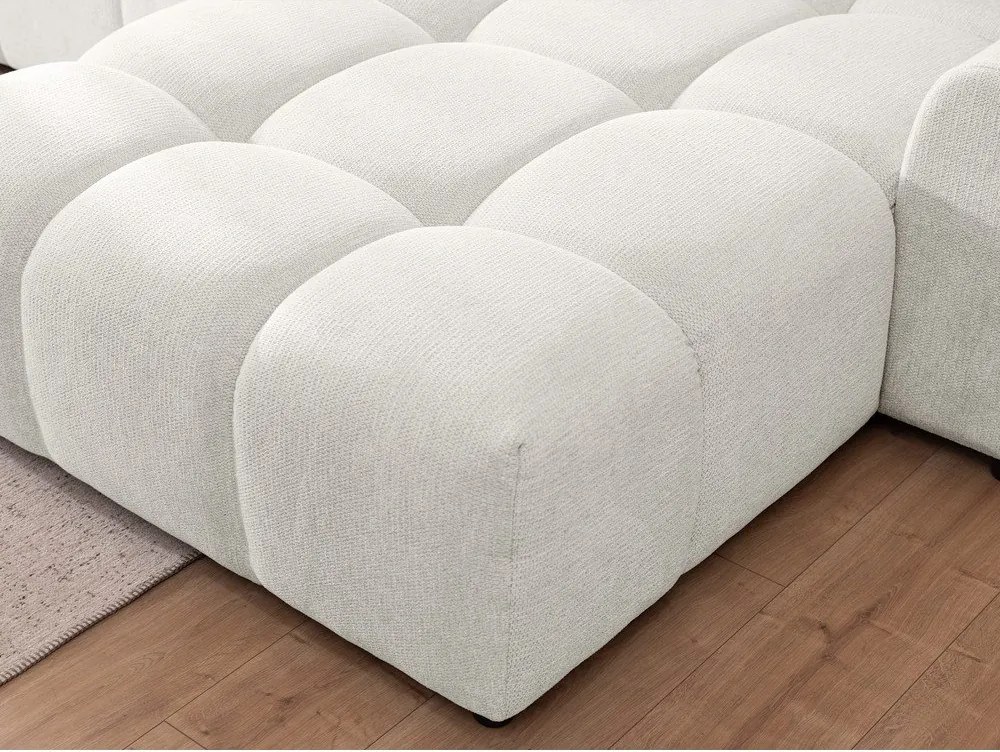 Fehér sarokkanapé (jobb oldali-heverő résszel) Albane – Ropez