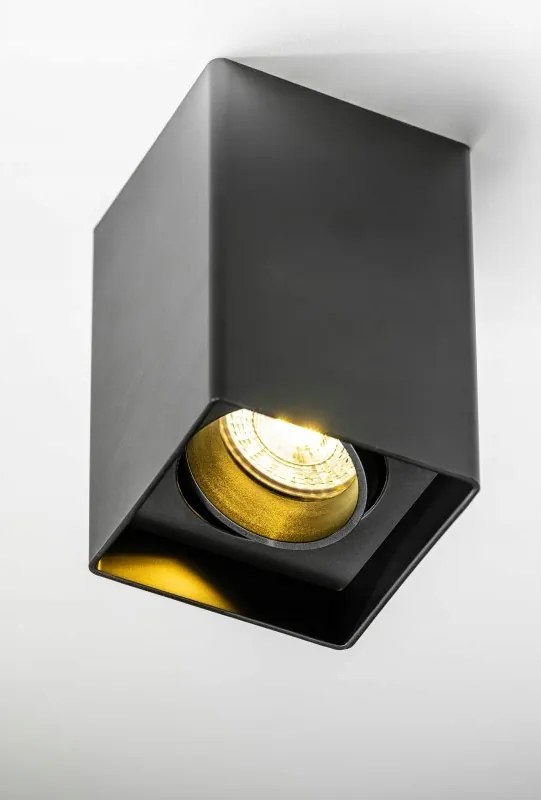 Resto mennyezeti lámpatest GU10, max.20W IP20 Pc, 80x80x125mm, szögletes, fekete