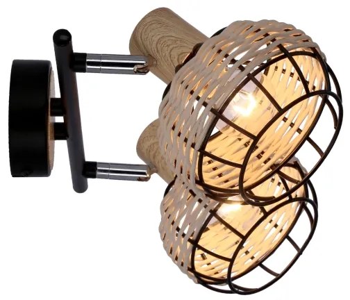 Spotlámpa TAJGA 2xE14/40W/230V rattan/fekete