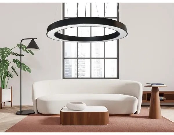 LED Csillár zsinóron LED/60W/230V 4000K átm. 120 cm fekete