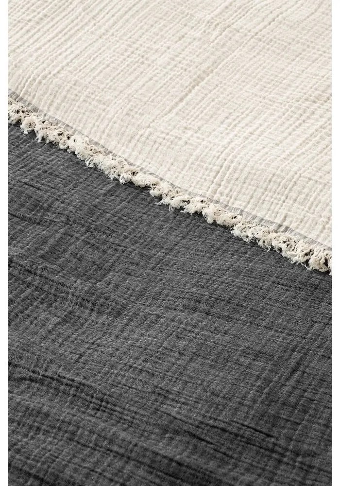 Sötétszürke muszlin ágytakaró franciaágyra 230x250 cm – Mijolnir