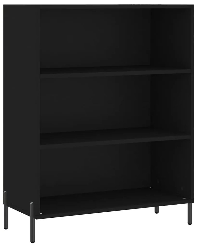 fekete szerelt fa polcos szekrény 69,5 x 32,5 x 90 cm
