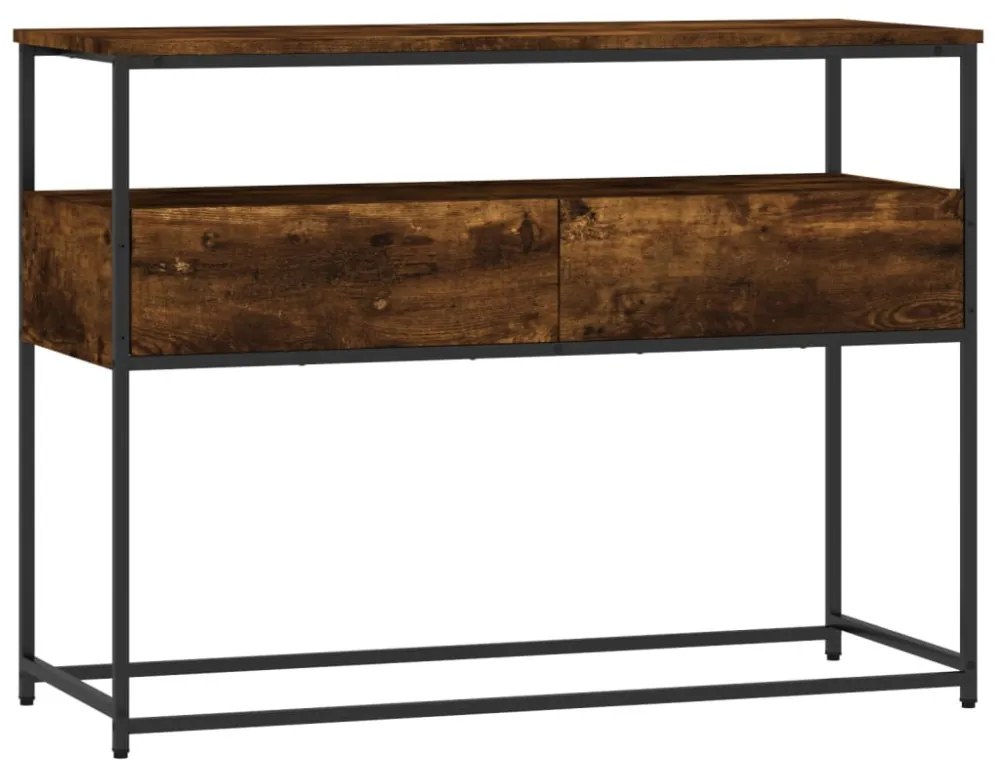 füstös tölgy színű szerelt fa tálalóasztal 100x40x75 cm