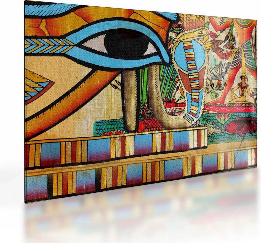 Egyiptomi motívumú kép (üvegen) (70x50 cm)