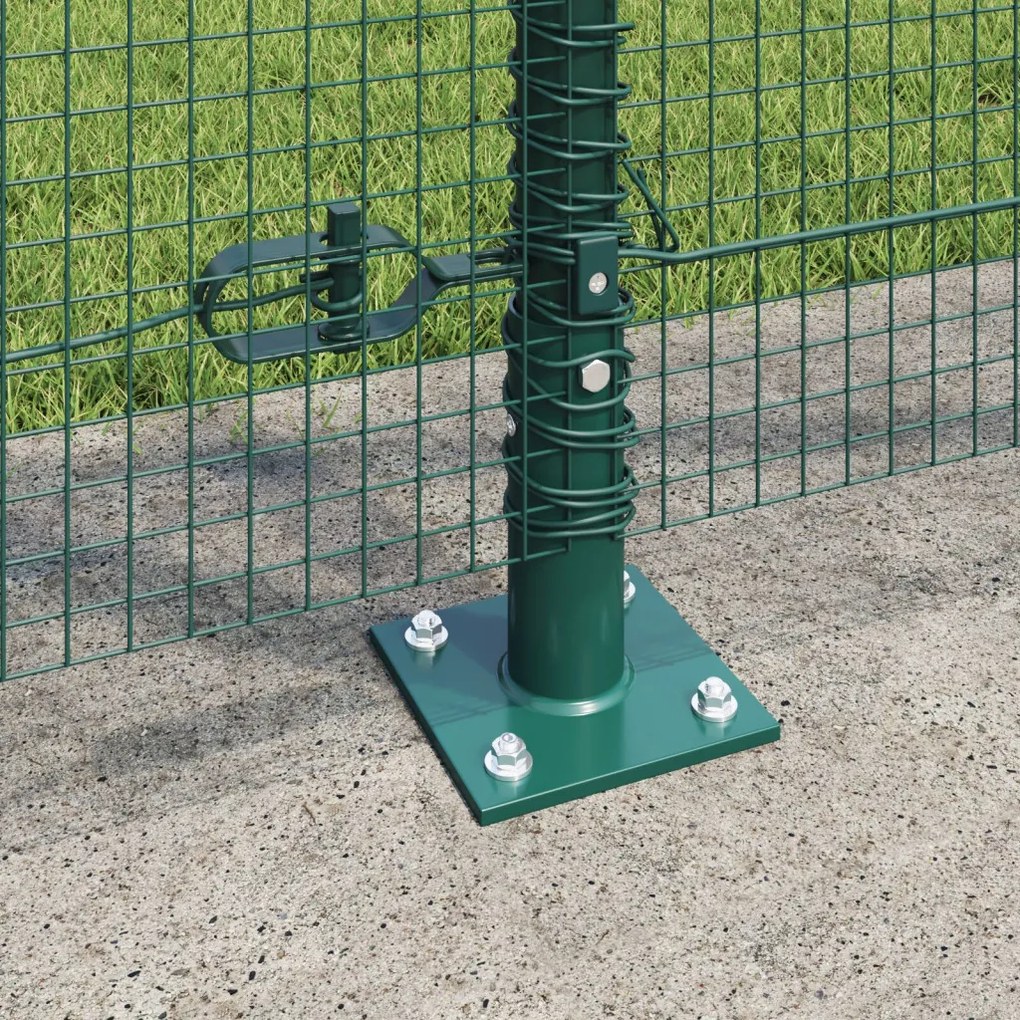 Hegesztett Huzalkerítés 7 Flenndelt Oszloppal Zöld 1,2 x 10 m Acél