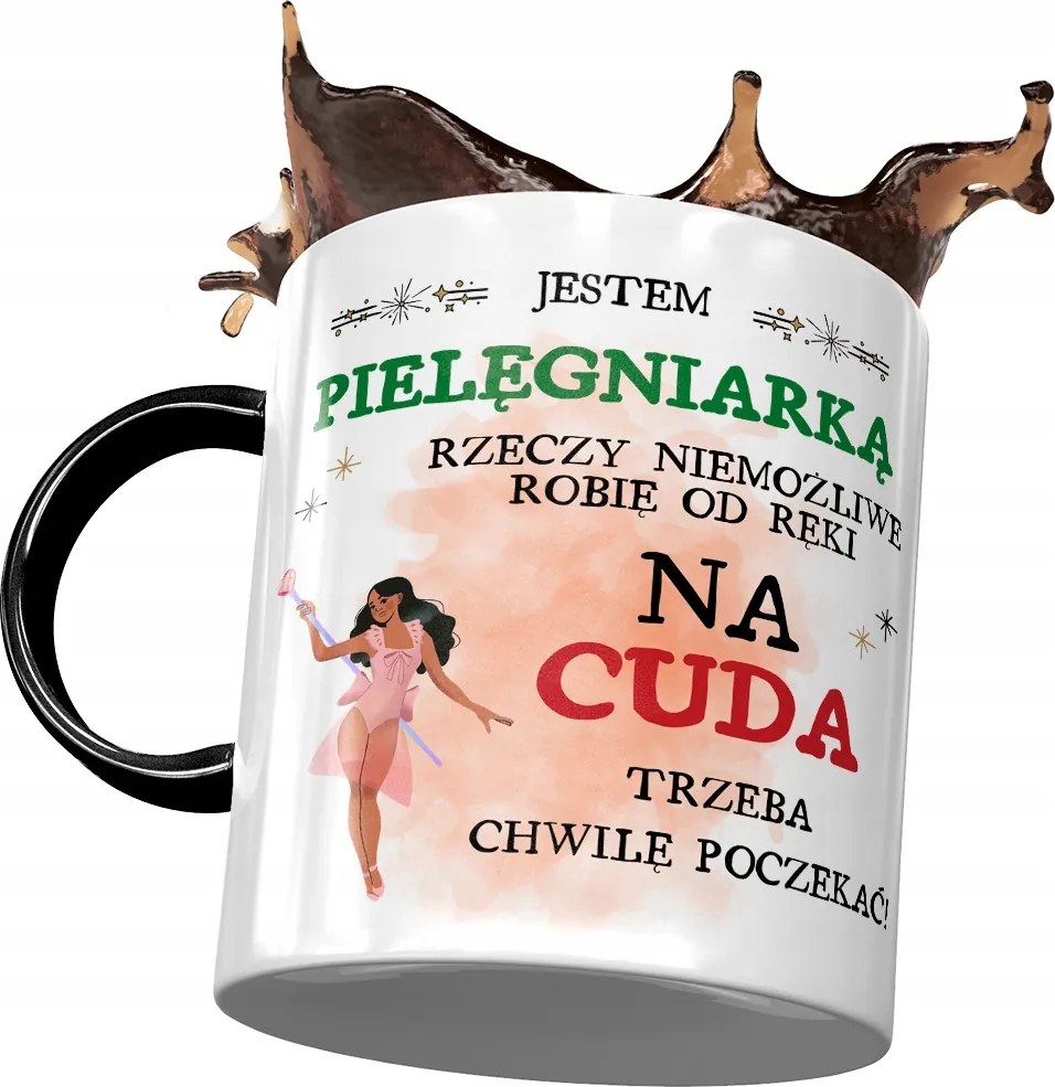 Fekete Bögre Ápolónők A Csodákra Várni kell Nyomtatott Fotóval