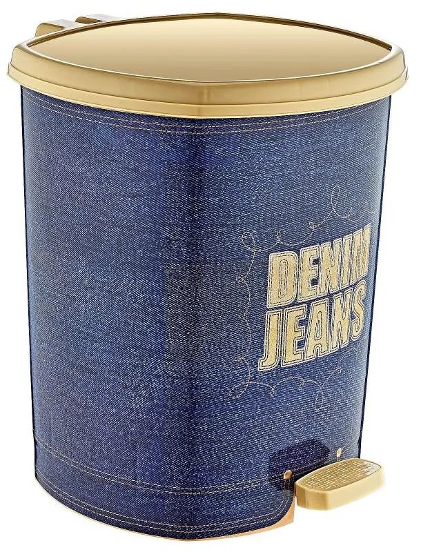 Műanyag pedálos szemetes, Denim 20L