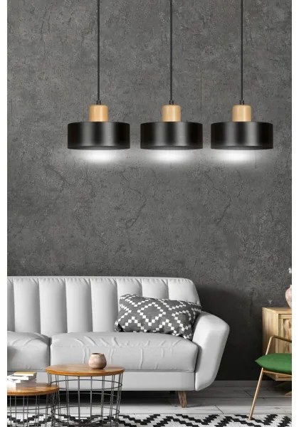 Csillár zsinóron TORIN 3xE27/15W/230V fekete