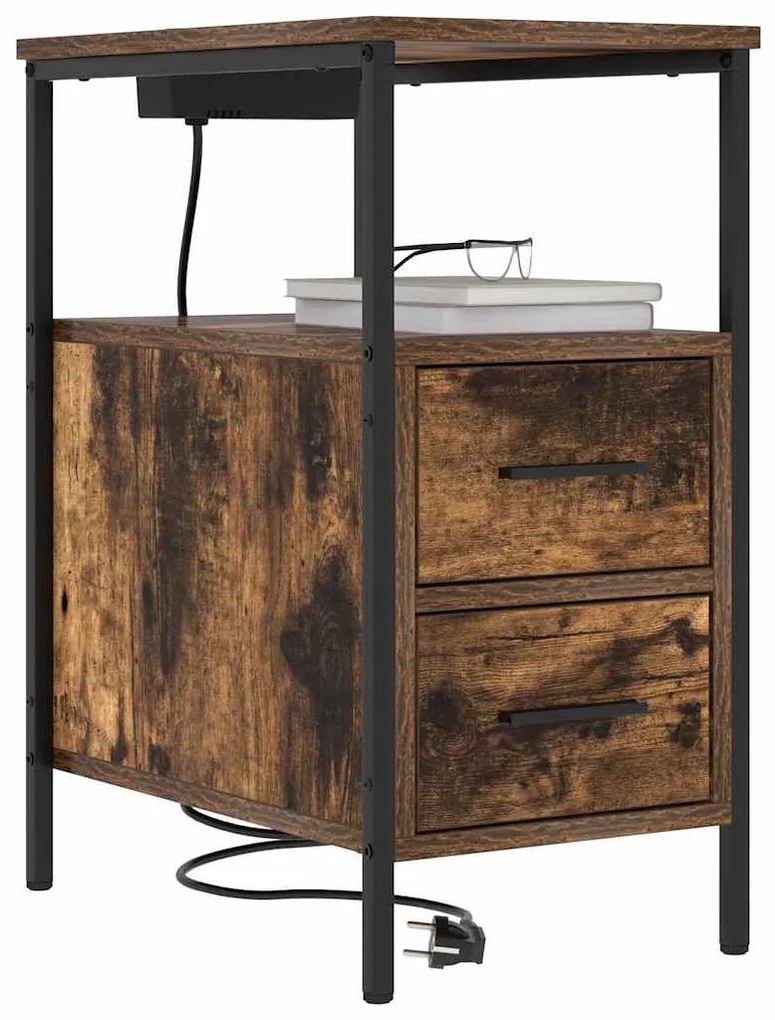 Éjjeli Szekrények 2 pcs Füstölt tölgy 30 x 48 x 61 cm Faanyag