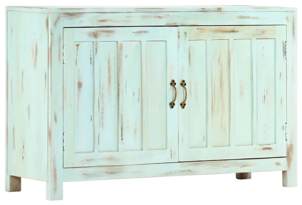 világoskék tömör mangófa tálalószekrény 110 x 35 x 70 cm