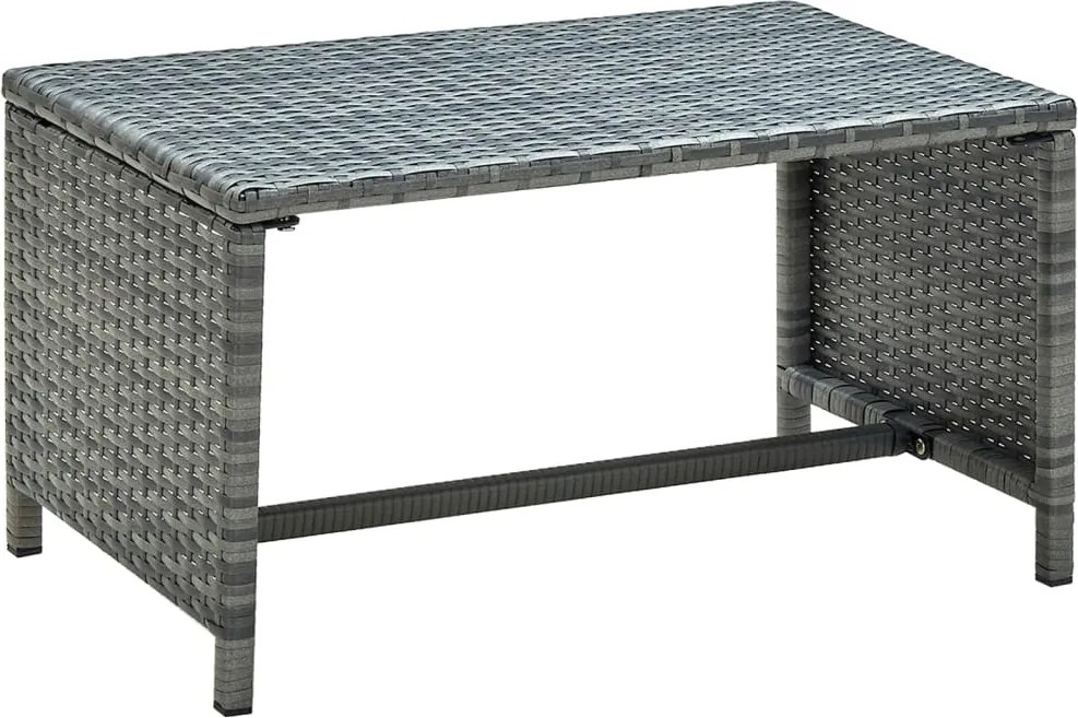 vidaXL antracitszürke polyrattan dohányzóasztal 70 x 40 x 38 cm