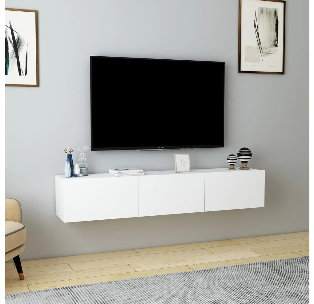 TV asztal/szekrény Dereba (fehér). Akció -22%. 1107838