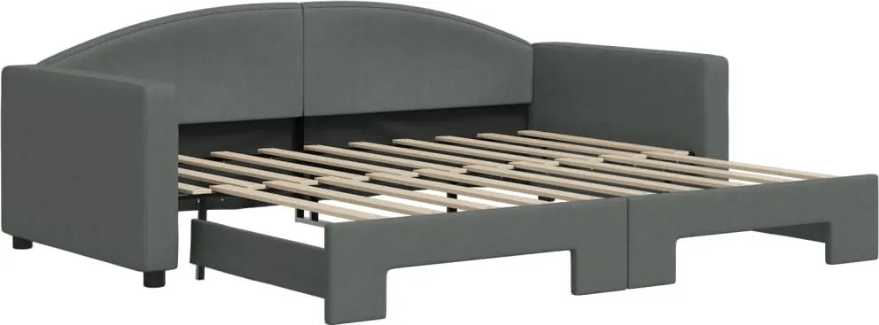 vidaXL sötétszürke kihúzható szövet heverő 90 x 190 cm