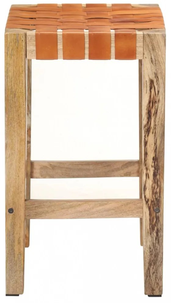 2 db barna valódi bőr bárszék 60 cm