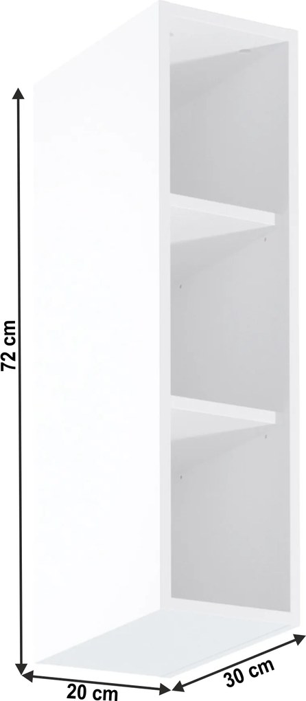 Nyitott felsőszekrény W200, fehér, SICILIA