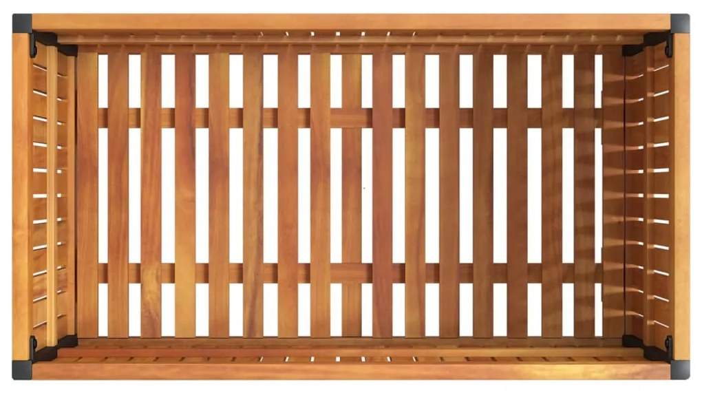vidaXL tömör akácfa és acél kerti virágtartó 85 x 45 x 44 cm