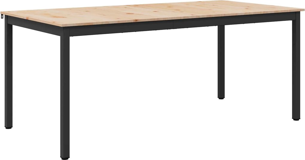 vidaXL Étkezőasztal Természetes 140 x 80 x 75 cm Tömör fenyőfa
