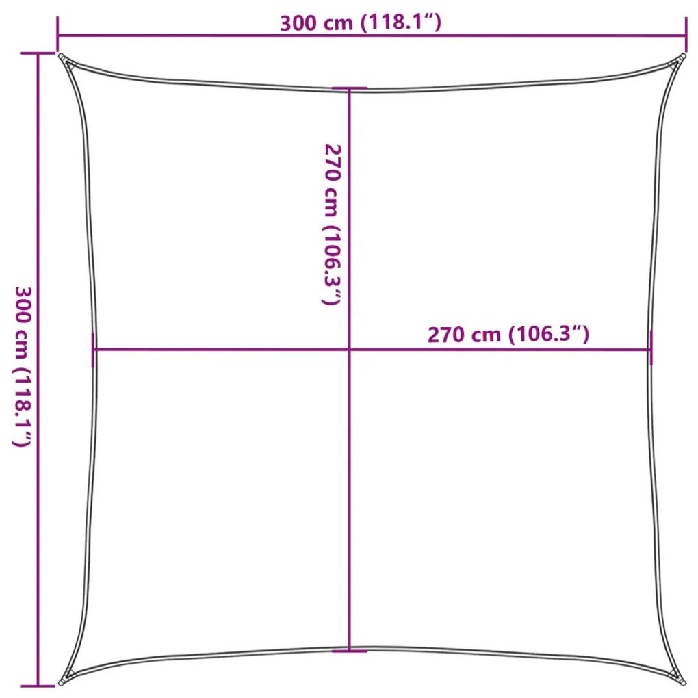 terrakotta HDPE napvitorla 160 g/m² 3 x 3 m