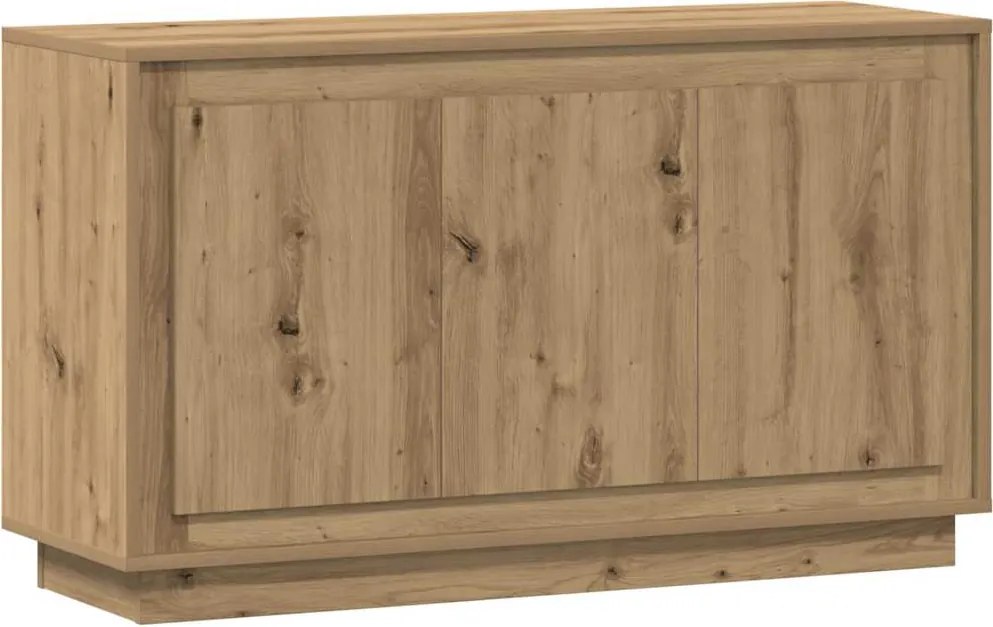 vidaXL 102 x 35 x 55 cm-es műfából készült kézműves tölgyfa tálalószekrény